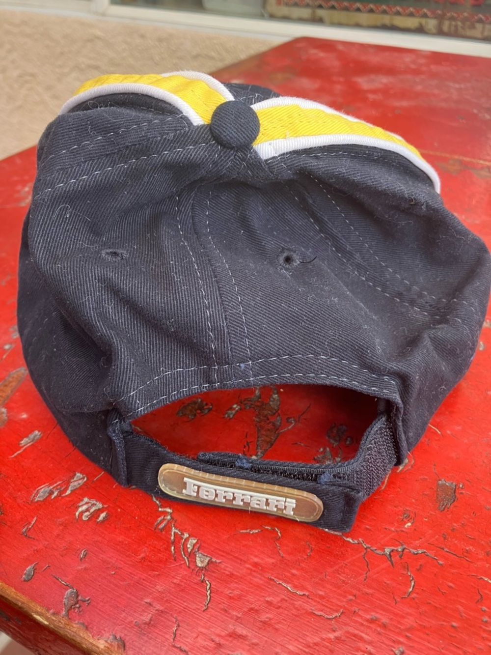 VTG 2000 Ferrari Cap Yellow Black Adjustable IDEA Official License Baseball Hat - Picture 3 of 7